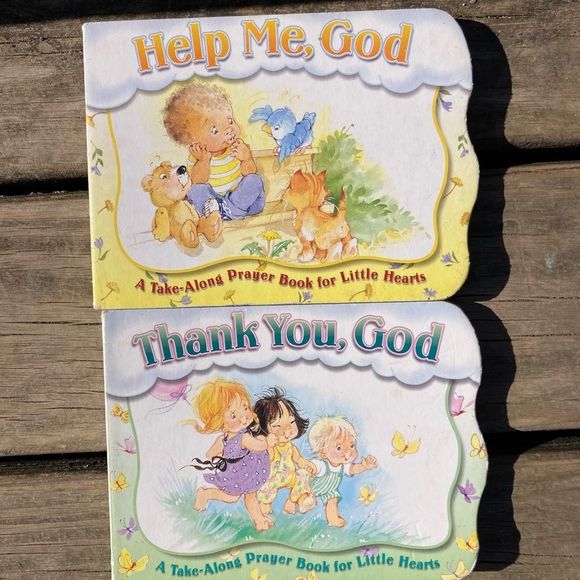VINTAGE CHILDRENS PRAYER BOARD BOOKS SET OF 2 TAKE ALONG PRAYER BOOKS - Picture 1 of 4